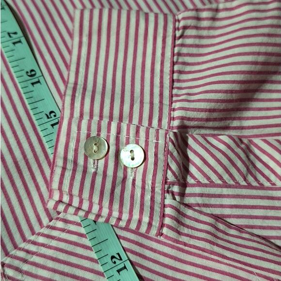 Chico's Shirt Womens XXL (3) Pink White Stripes Classic Office Professional Work - Picture 4 of 8